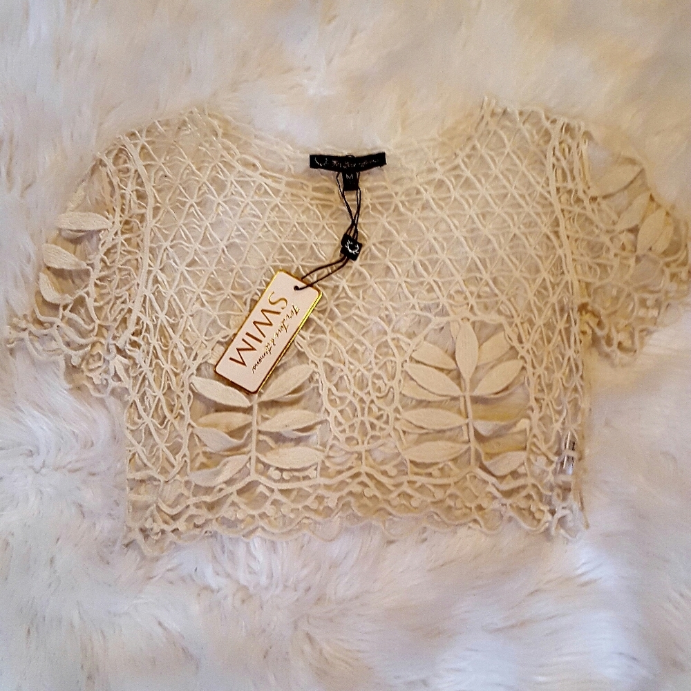 NWT For Love and Lemons M Swim Cover Top